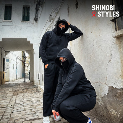 Shinobi Ultimate Zipped Double-Collar Balaclava Hoodie – Premium Comfort & Style