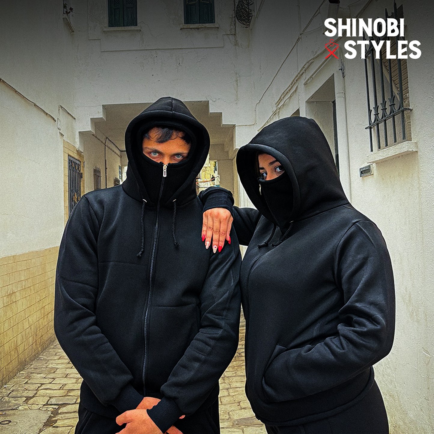 Shinobi Ultimate Zipped Double-Collar Balaclava Hoodie – Premium Comfort & Style